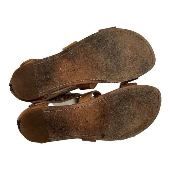 Bed Stu Women's Size 10 Brown Leather Gladiator Sandals Zip Back Buckle Boho - Picture 7 of 9